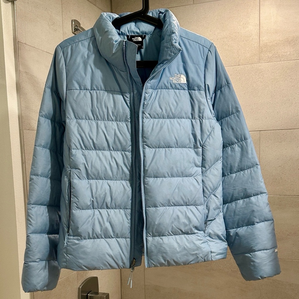 The North Face Powder Blue Quilted Down Jacket